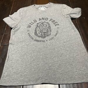 Spiritual Gangster Gray Tee with Lion Print